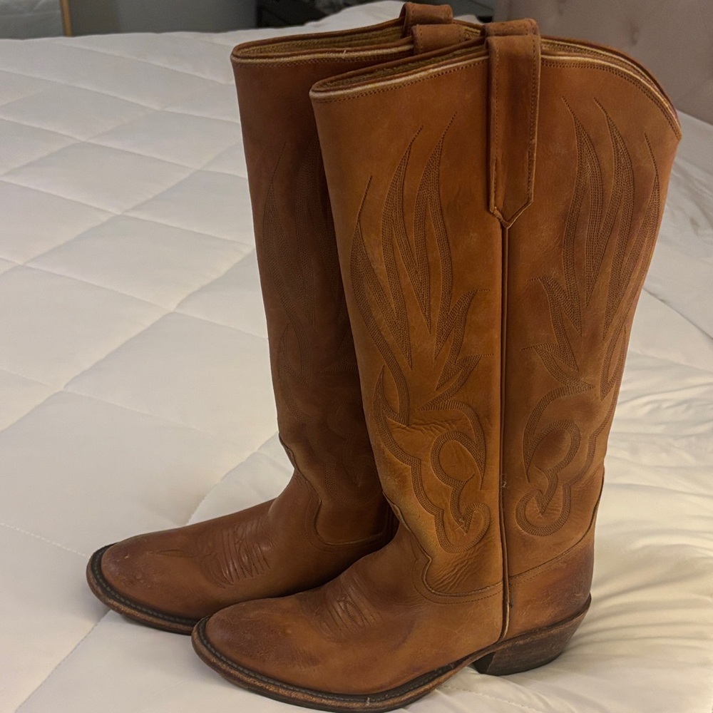Rios of Mercedes Tan Leather Heeled Boots
